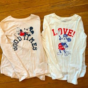 Two Gap Disney Girls Long Sleeve Shirts
